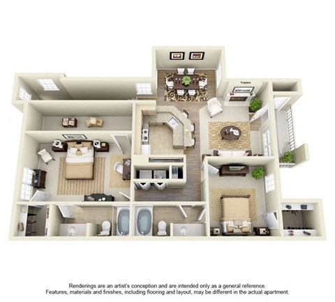 2 bed 2 bath B at SaddleBrook Apartments, Dallas, TX, 75248